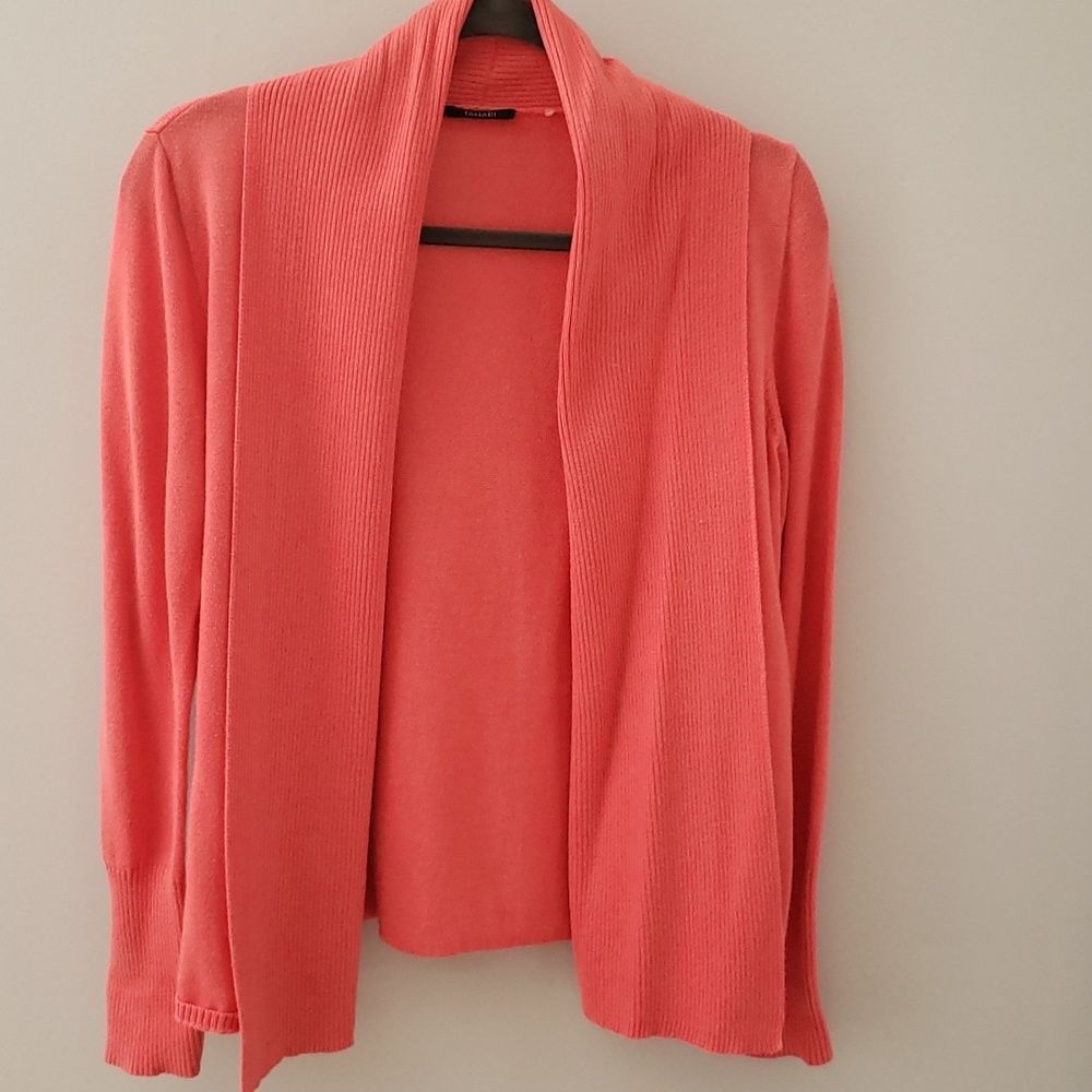 Pastel Buttonless Cardigan Melon Sweater by Tahari Women's Large